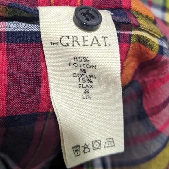 New The Great | Cottage Shirt In Bluegrass Plaid - Picture 9 of 10